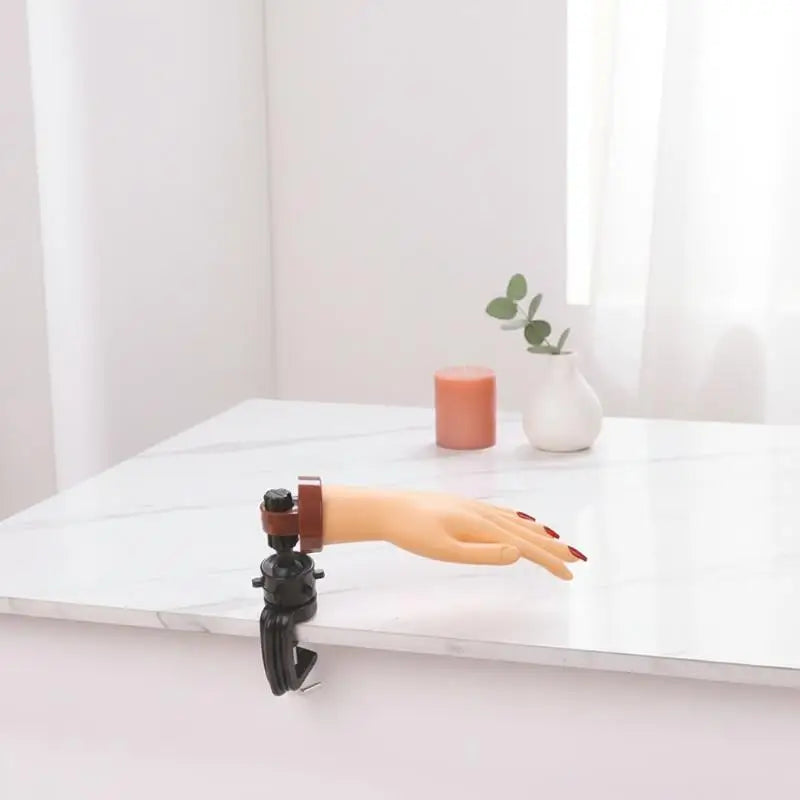 Professional Nail Practice Hand — Training Mannequin with Desktop Bracket