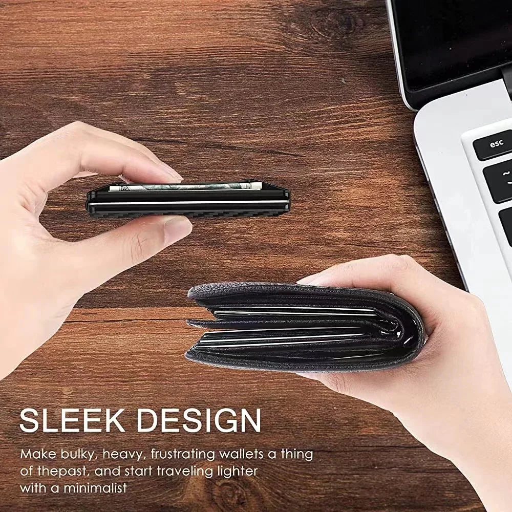Slim Metal RFID Card Holder — Minimalist Aluminum Alloy Wallet