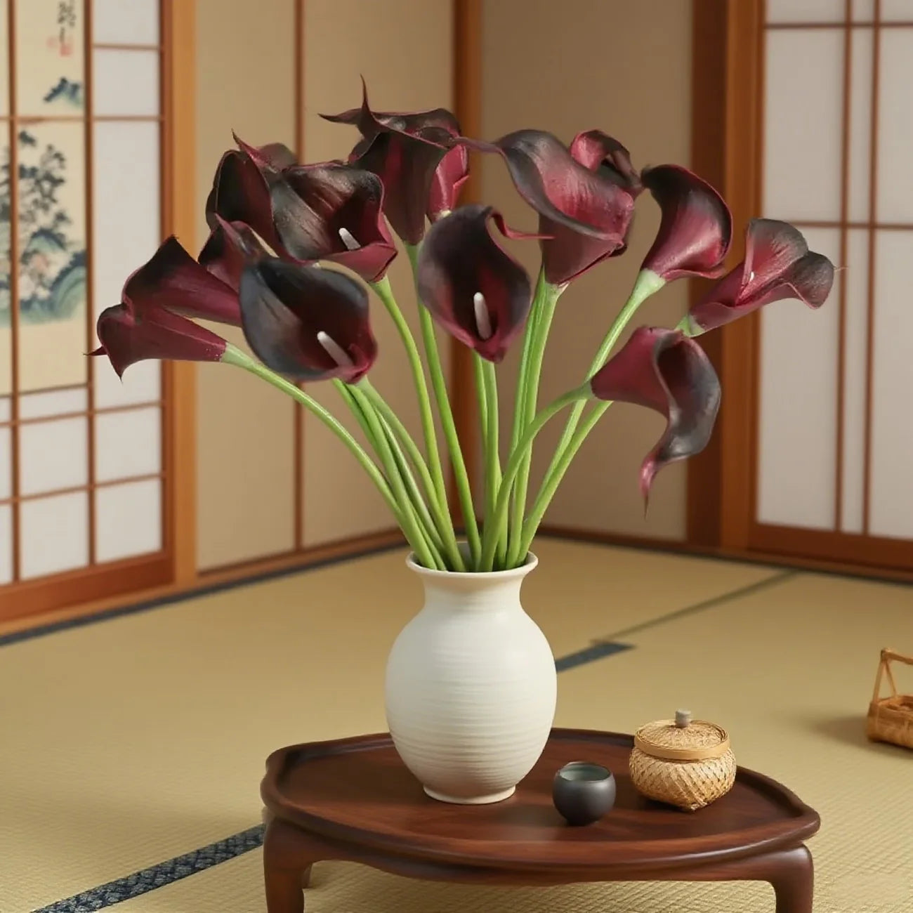Artificial Calla Lily Flowers — Lifelike PU Floral Arrangement for Decor