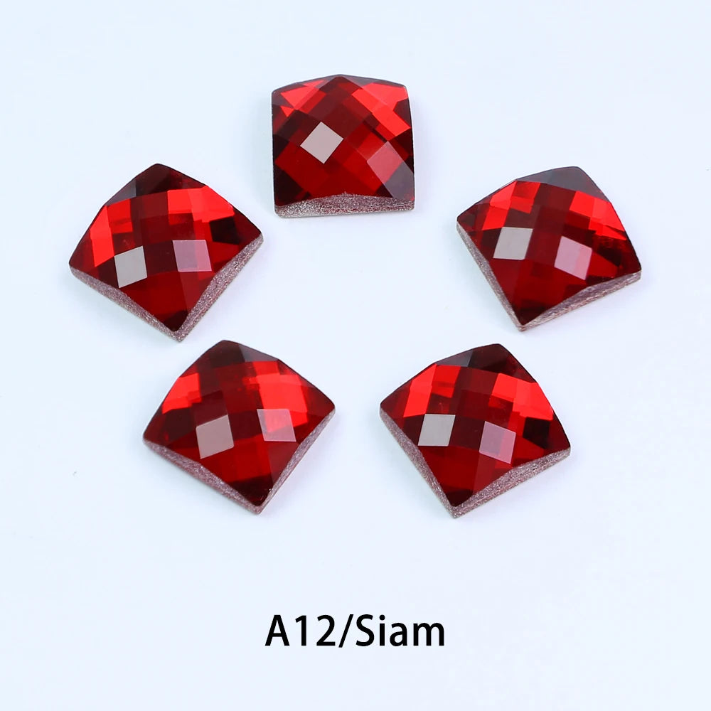 Square Glass Rhinestones — Flatback Crystal Gems for Nail Art & Crafts