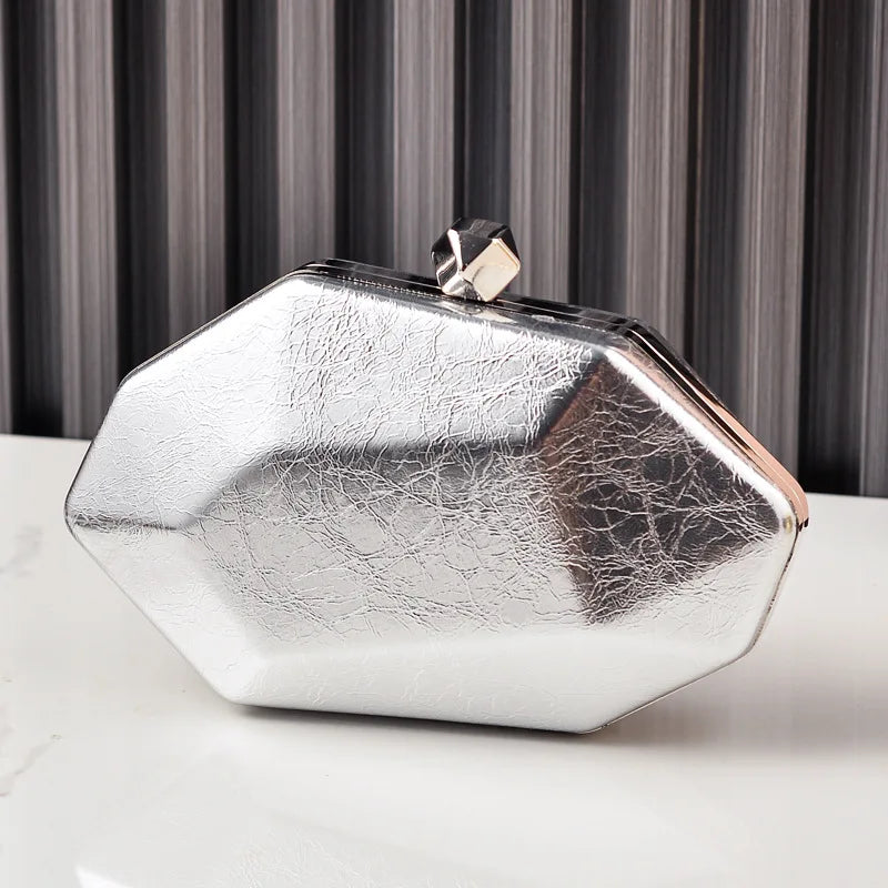 Cherielu Holographic Evening Clutch — Irregular Polygon Party Handbag