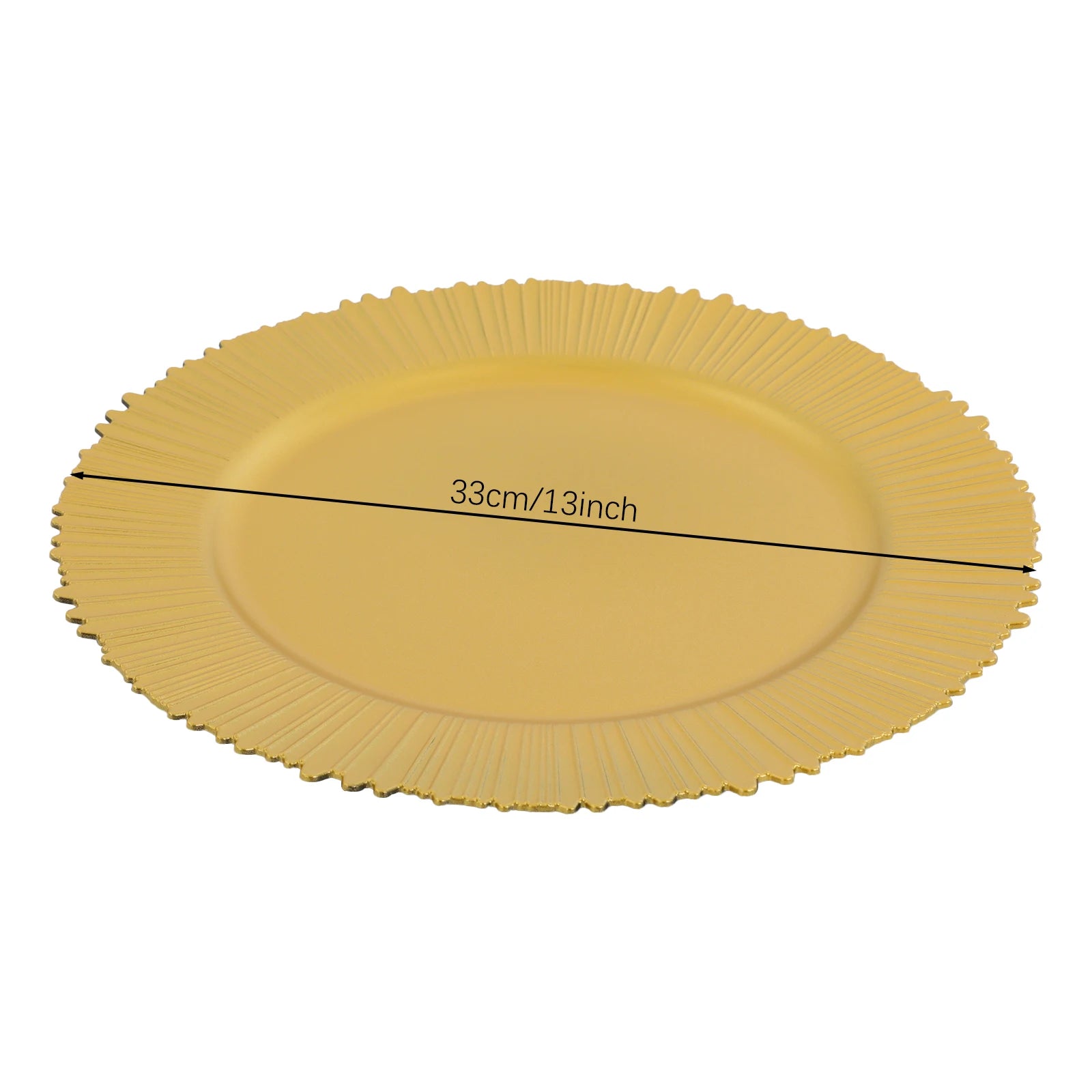 Gold Scalloped Charger Plates — 100-Pack Elegant Table Decor for Weddings