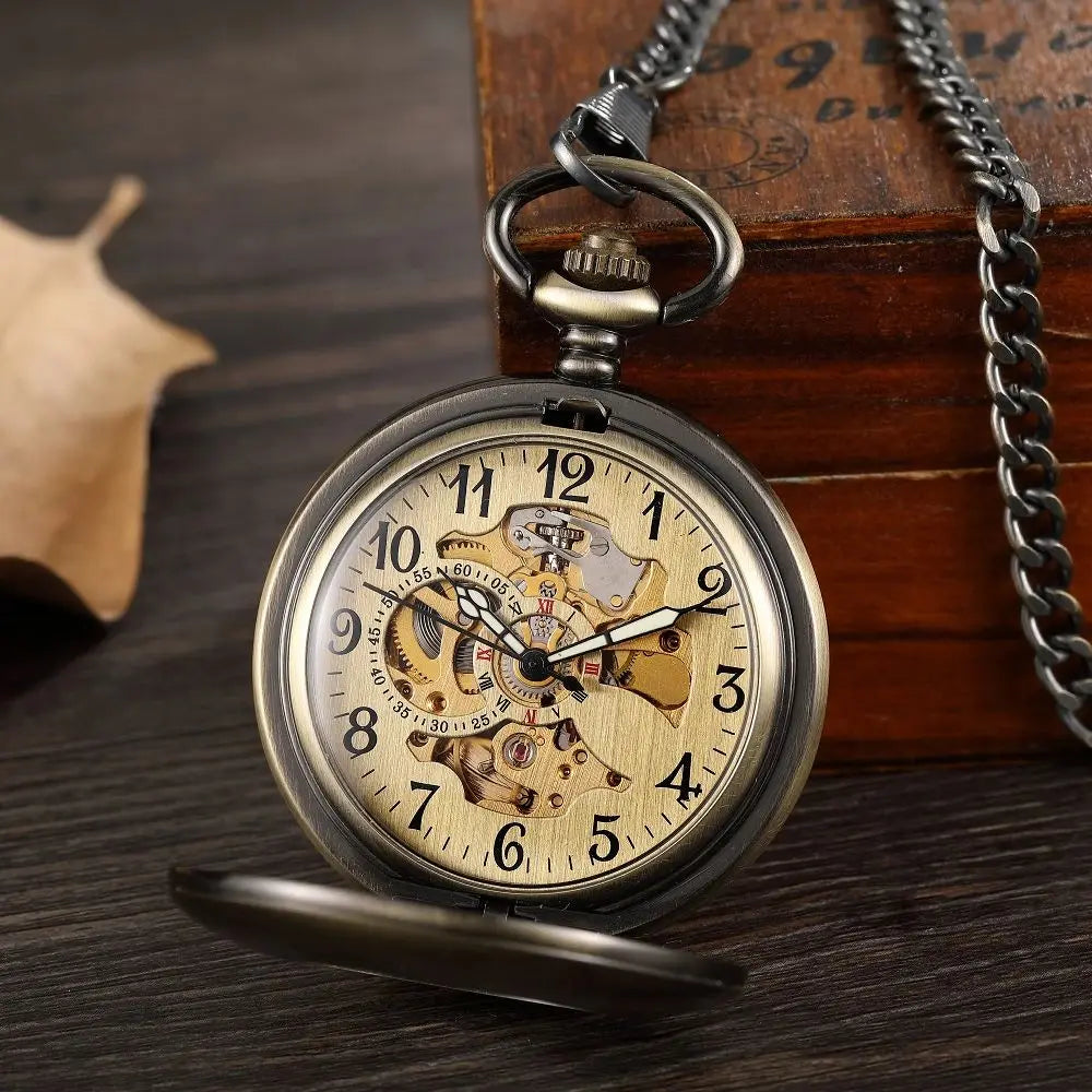 Gorben Vintage Mechanical Pocket Watch — Classic Hollow Out Design