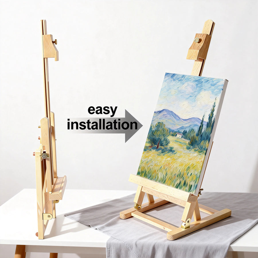 Desktop Art Easel — Adjustable Wooden Tabletop Stand for Sketching
