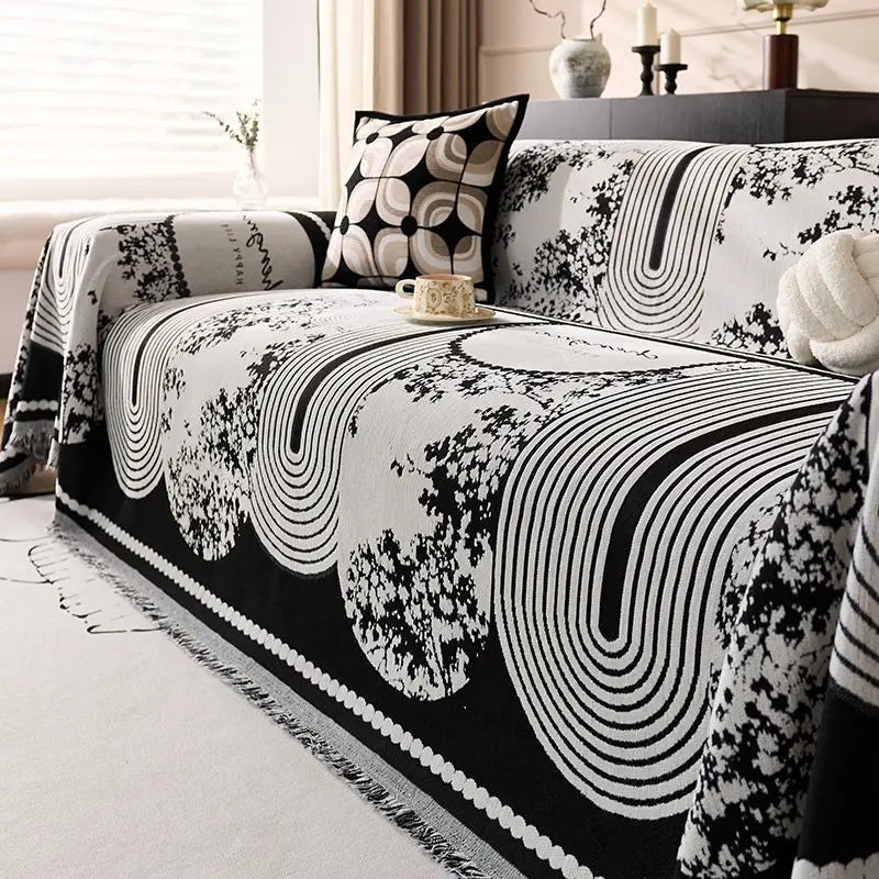 Thickened Jacquard Sofa Cover — Non-Slip Anti-Scratch Furniture Blanket