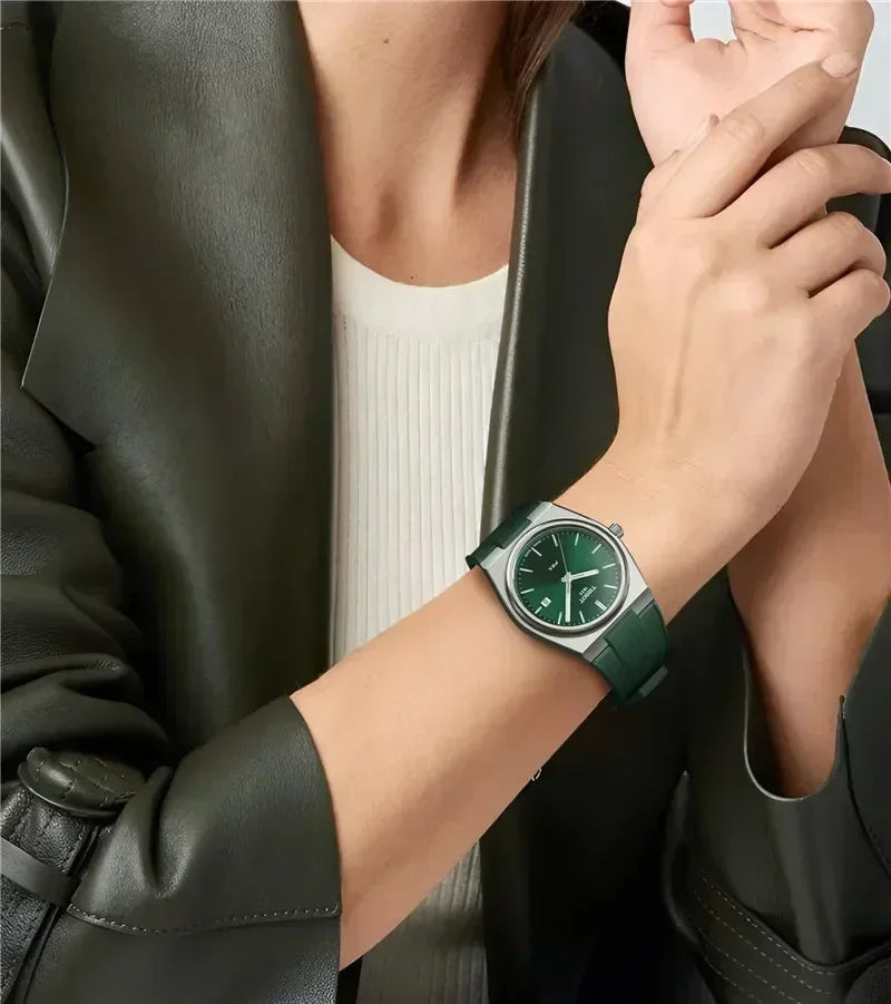 Silicone Quick Release Watch Band — Convex Rubber Bracelet for 40mm Men's Watches