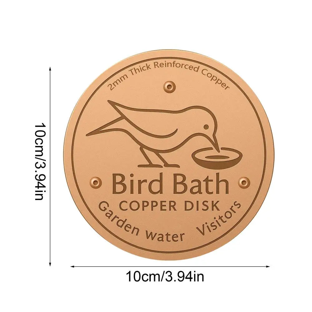 Copper Bird Bath Purifier Disk — Stable Outdoor Water Cleaner