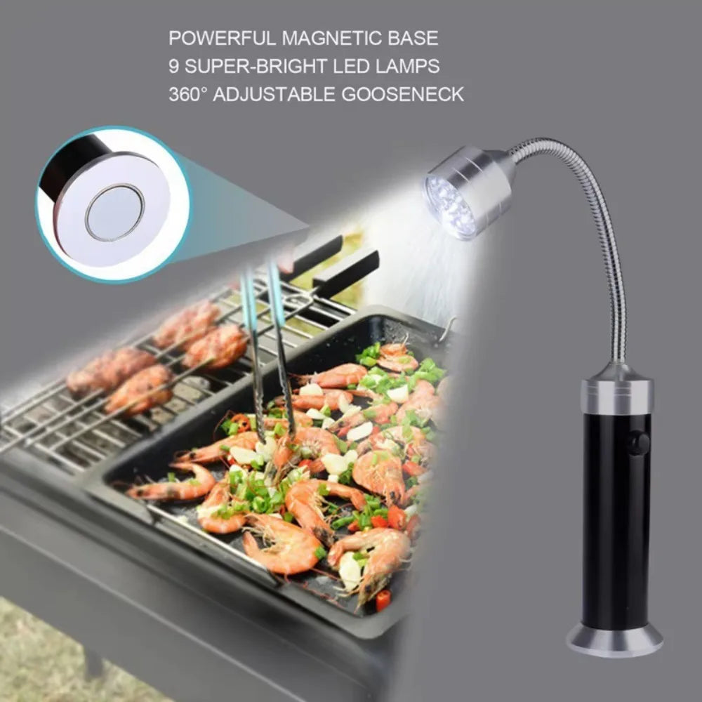 Magnetic LED BBQ Grill Light — Flexible 360 Degree Gooseneck Lamp