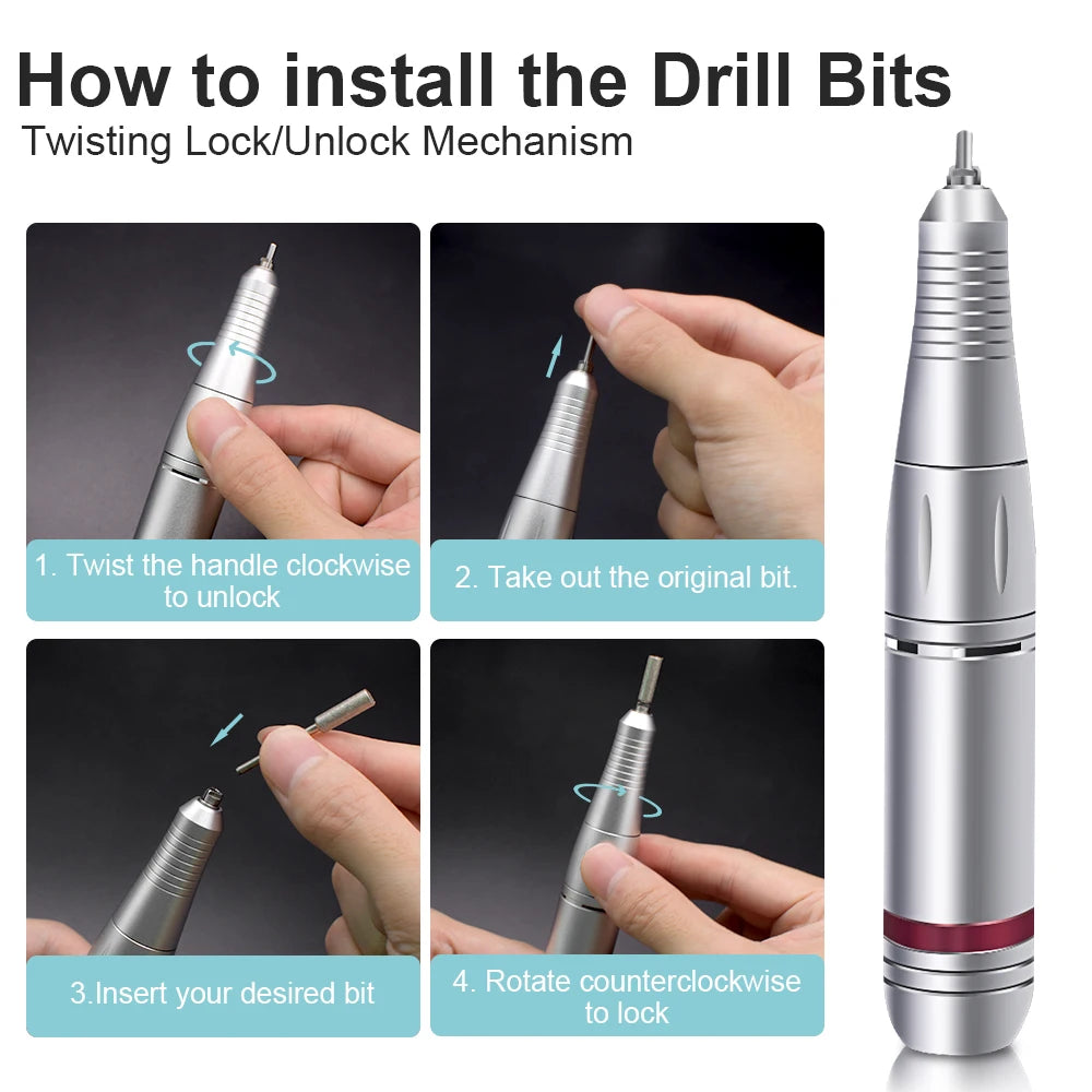 DING YOU YOU Professional Electric Nail Drill — 45000 RPM High Speed Manicure Machine