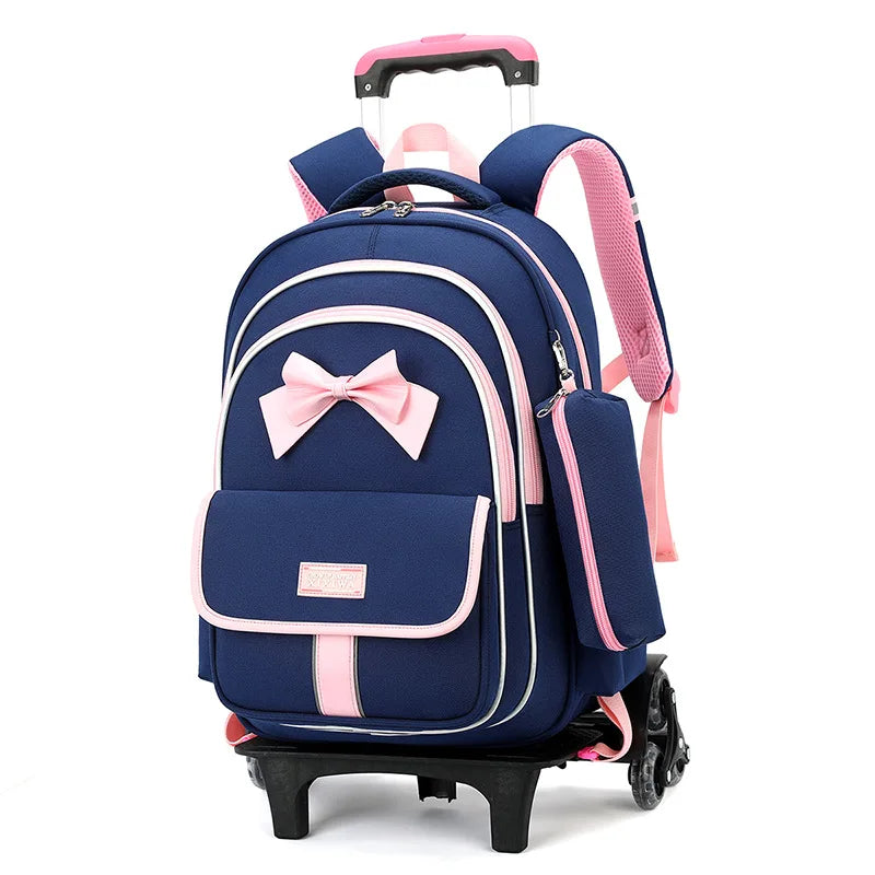 Kids Rolling Backpack Set — 3-Piece Trolley School Bag with Shoulder Bag