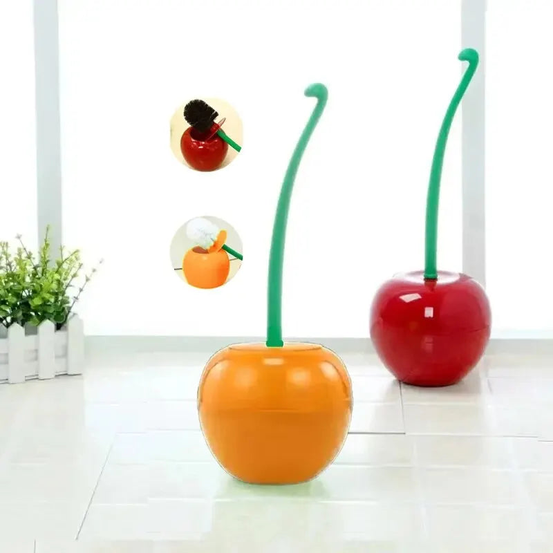 Cherry Shaped Toilet Brush Set — Creative Bathroom Cleaning Tool