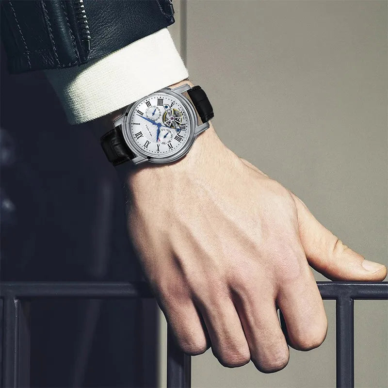 Sea-Gull Luxury Automatic Mechanical Watch — Stainless Steel & Leather