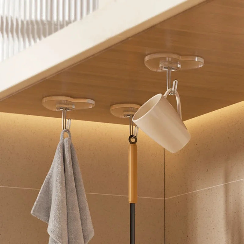 Adhesive Hooks — Transparent Storage Hangers