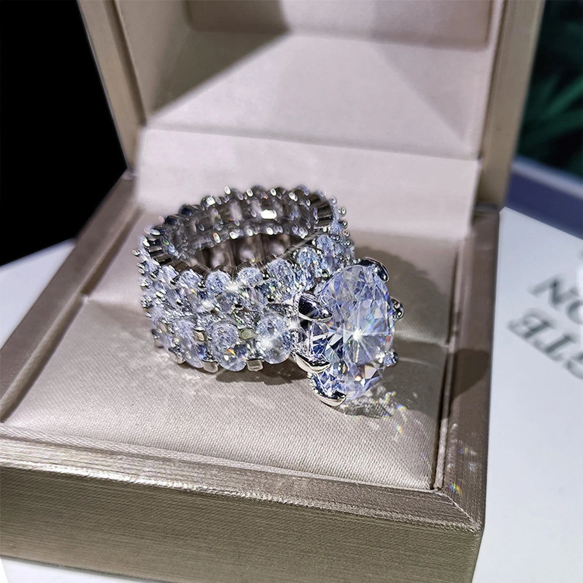 LYEE CYEE Moissanite Ring Set — 925 Sterling Silver Bridal Jewelry