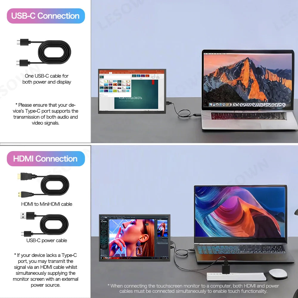 lesown 10.1-Inch Portable Monitor — Compact IPS Second Screen for Laptops