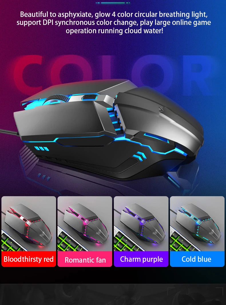 FALAIXILUO T200 Wired Gaming Keyboard and Mouse Combo — Backlit Multimedia Set