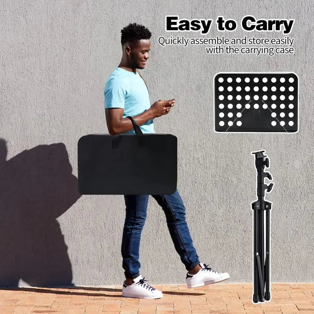 Adjustable Sheet Music Stand — Portable Foldable Book Holder with Carrying Bag