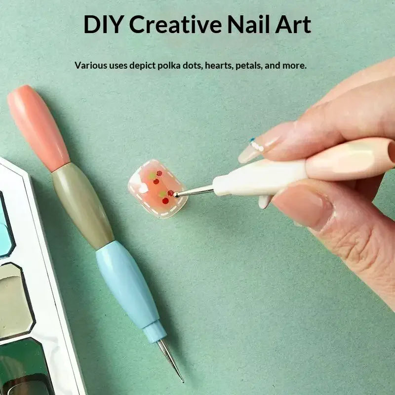 Nail Art Dotting Pen Kit — 5-Piece Interlocking DIY Craft Tool Set