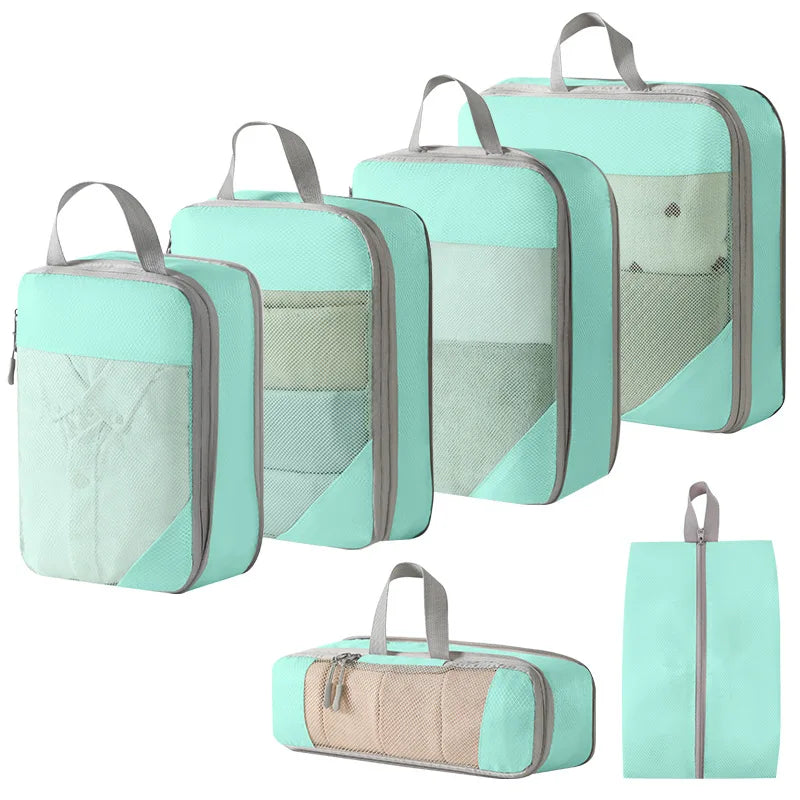 Compression Packing Cubes — Expandable Suitcase Organizers for Travel