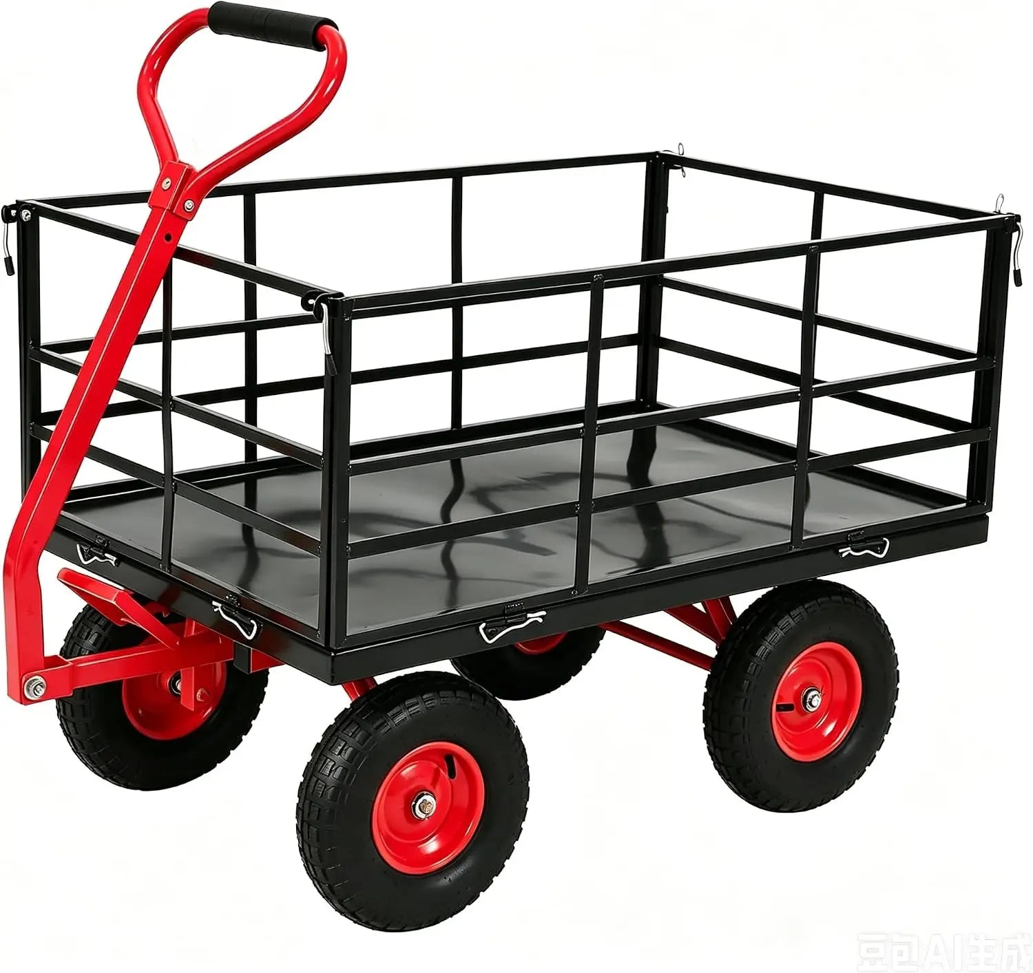 TWISTER.CK Heavy-Duty Steel Mesh Garden Cart — 1500-lb Capacity Utility Wagon
