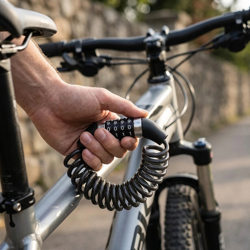 Portable Bike Cable Lock — Keyless Combination Security for Bicycles