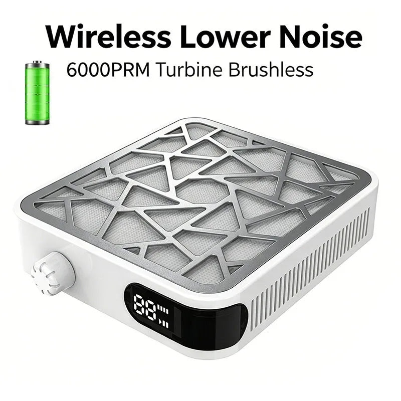 DH Beauty Nail Dust Collector — Rechargeable Professional Vacuum Machine