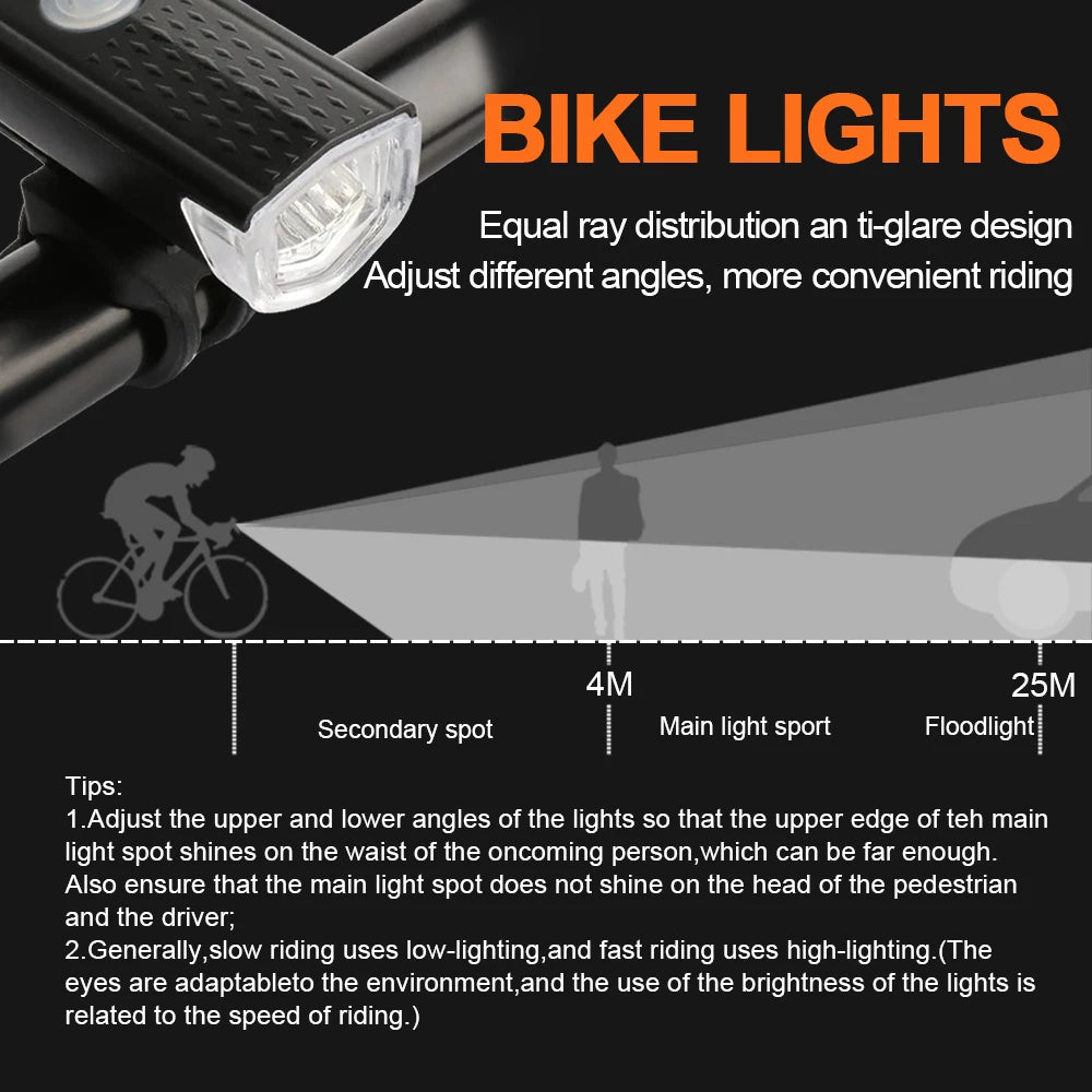 Cycle Zone USB Rechargeable Bike Light Set — Front Headlight and Rear Taillight