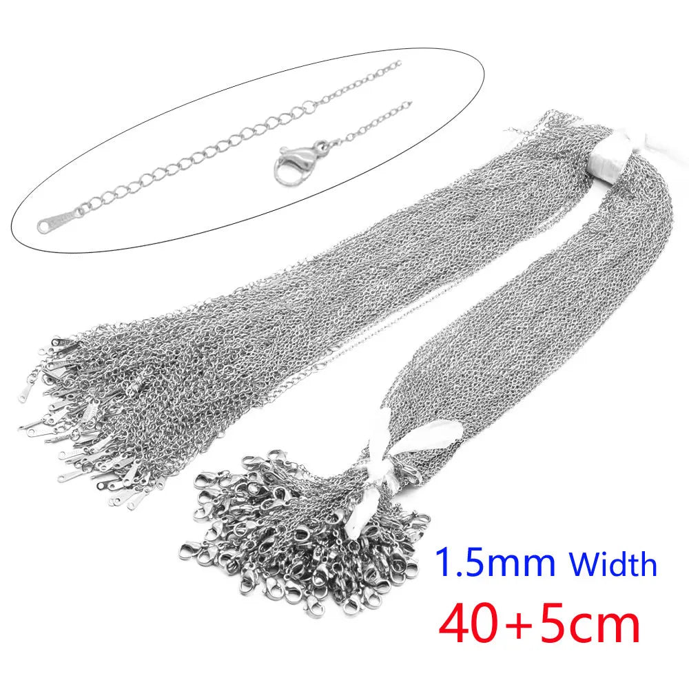 LAVIXMIA Stainless Steel Rolo Chain — Bulk 100pcs Jewelry Making Links