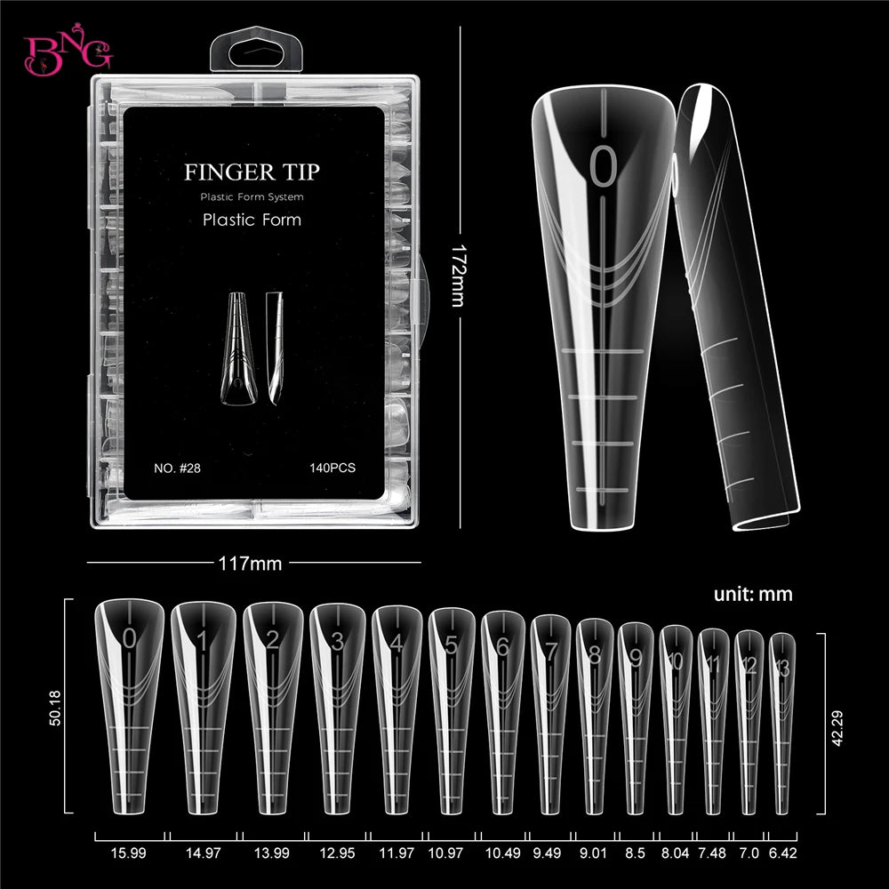 Dual Nail Forms for Poly Gel — Full Cover Manicure Extension Molds