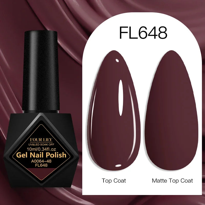 Four Lily Gel Nail Polish — Long Lasting Semi-Permanent Manicure Set