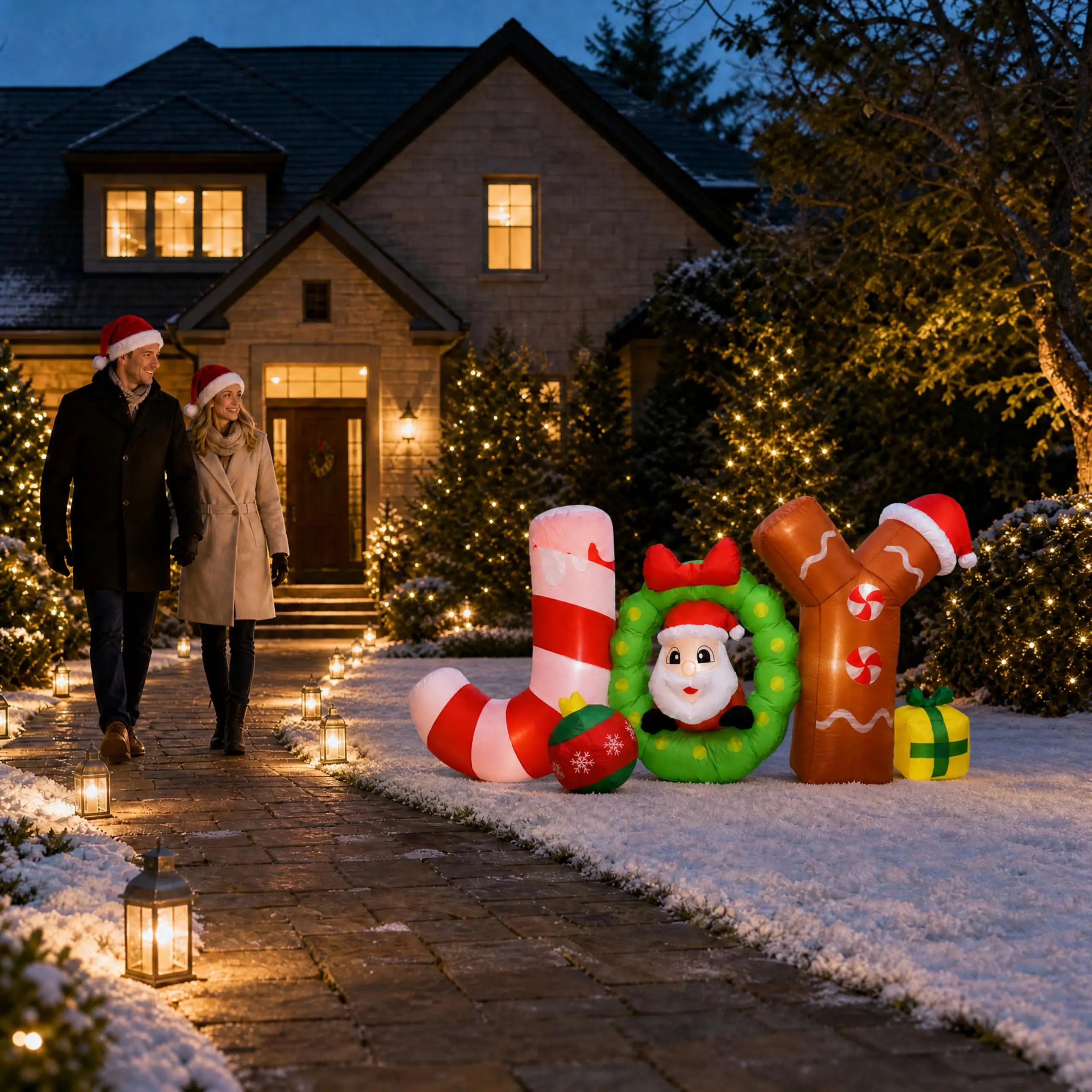 6 FT Christmas Inflatable Santa — Lighted Outdoor Holiday Decor