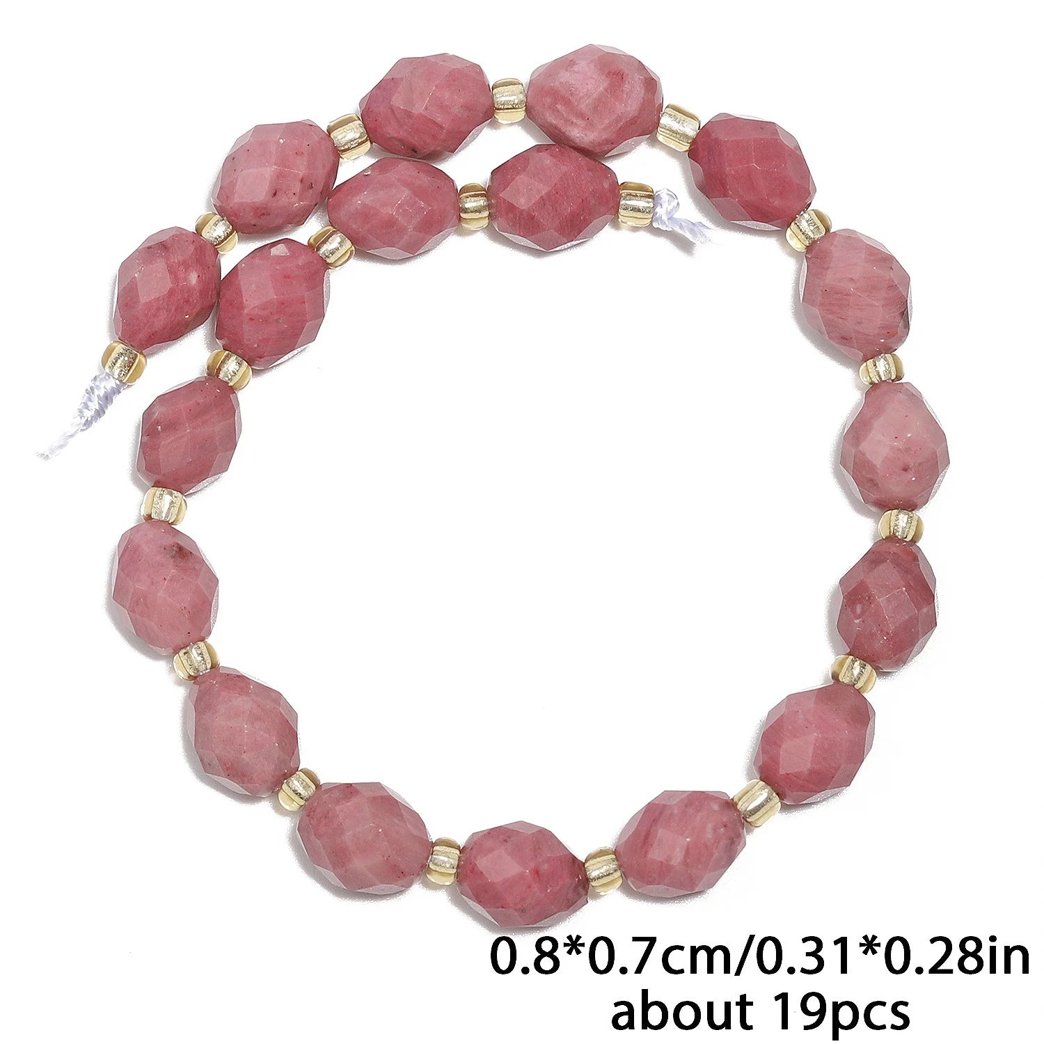 Natural Rhodonite Stone Beads — Multi-Shape Charms for DIY Jewelry Making