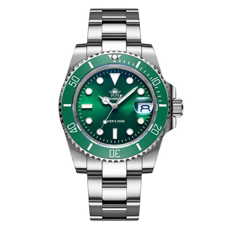 ADDIESDIVE Classic Men's Diving Watch — 200m Waterproof Stainless Steel