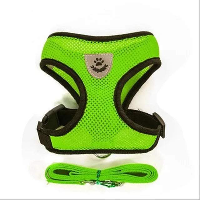 RPXBGUCKARHG Breathable Mesh Pet Harness and Leash Set — Reflective Walking Vest