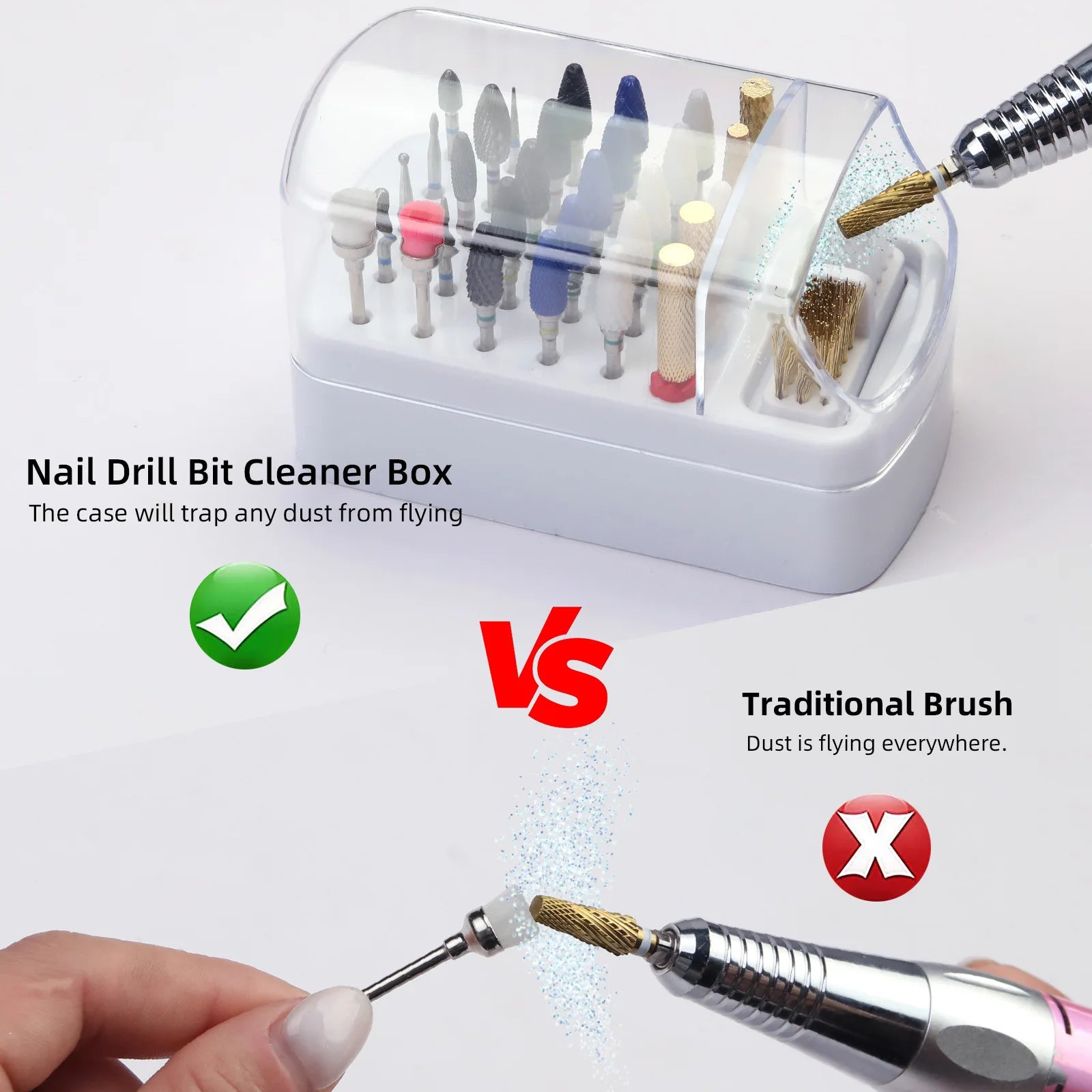 30-Hole Acrylic Nail Polish Organizer — Transparent Dustproof Display Shelf