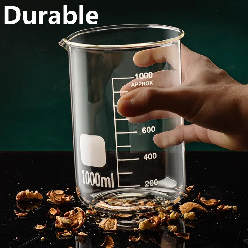 Borosilicate Glass Measuring Cup — Heat-Resistant Graduated Beaker