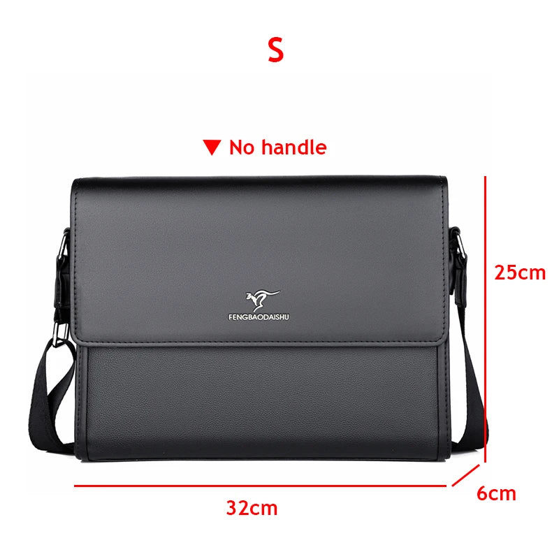 Men's Leather Business Briefcase — Professional Work Tote & Shoulder Bag