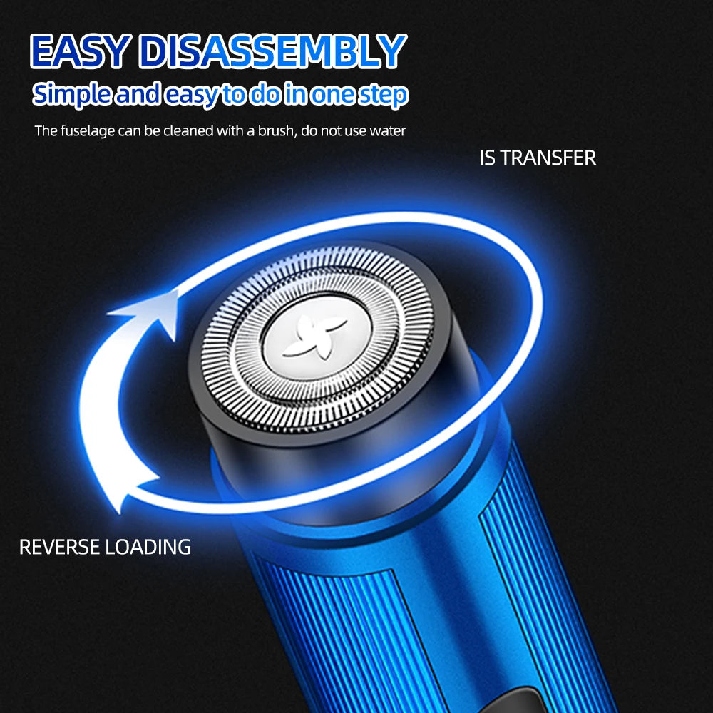 WITZIO Mini Electric Shaver — Portable Rechargeable Rotary Razor