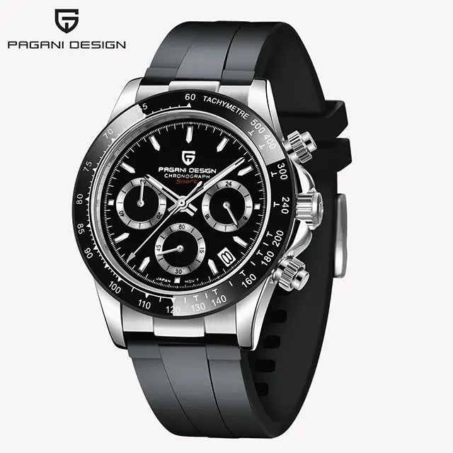 PAGANI DESIGN Men's Quartz Chronograph — Ceramic Bezel & Sapphire Glass Watch