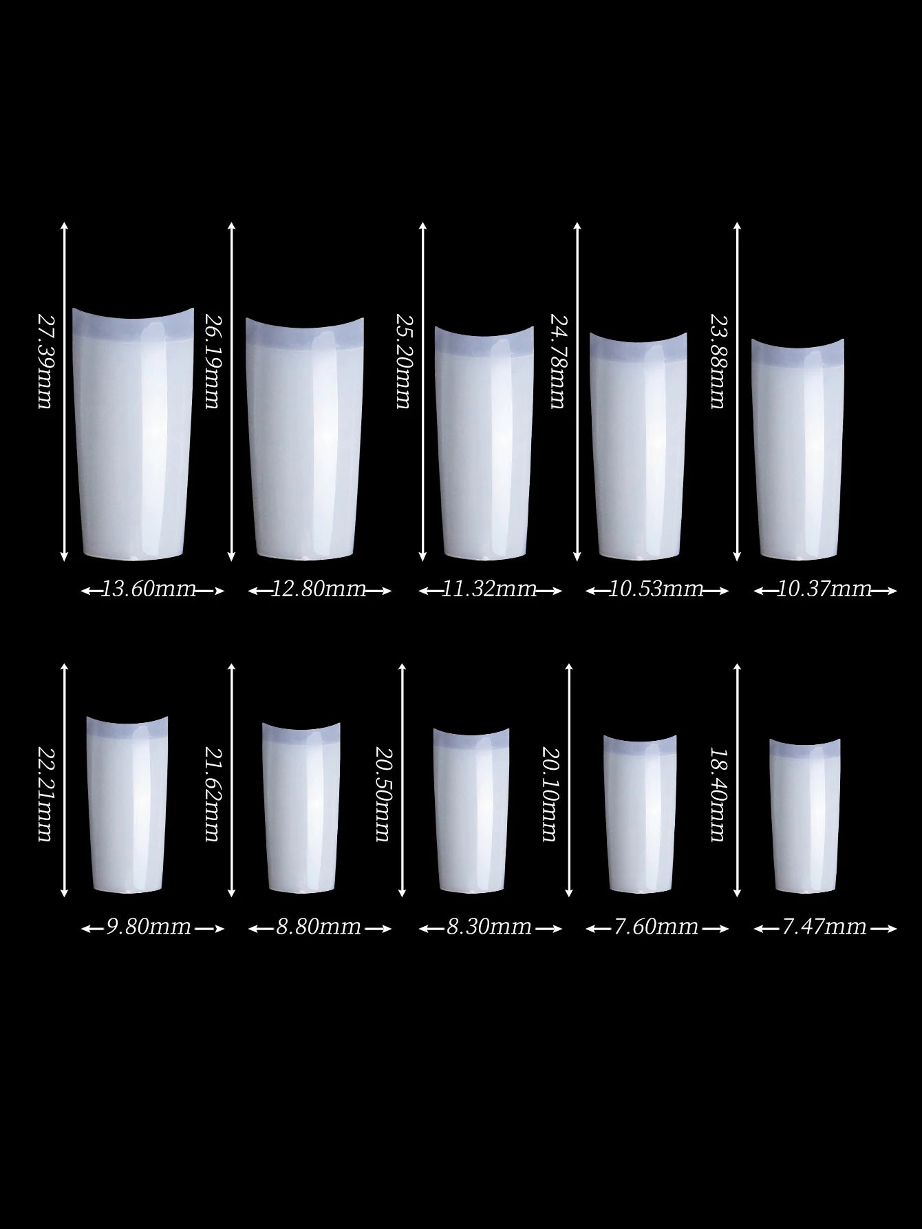 Misscheering French Nail Tips — Clear Half Cover Press On Acrylic Nails