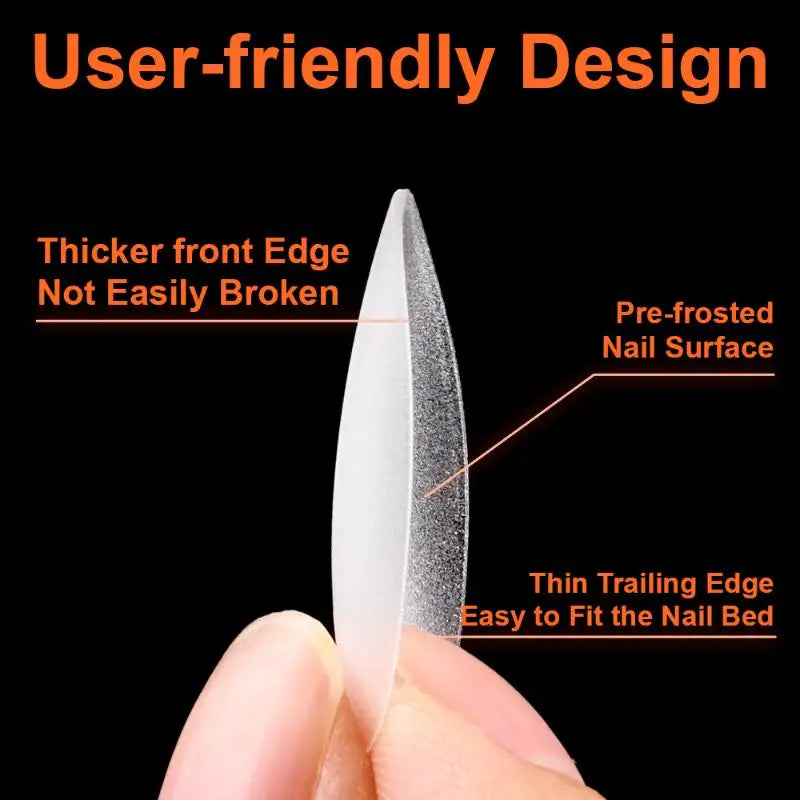 100PCS Clear False Nail Tips — Full Cover Press-On Extensions