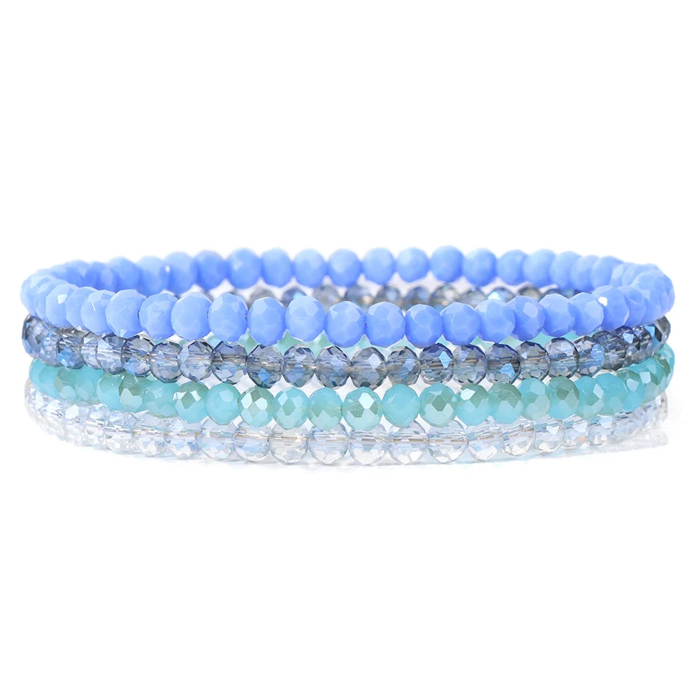 vinswet Crystal Bead Bracelet Set — Elegant Gold Tone Jewelry for Women
