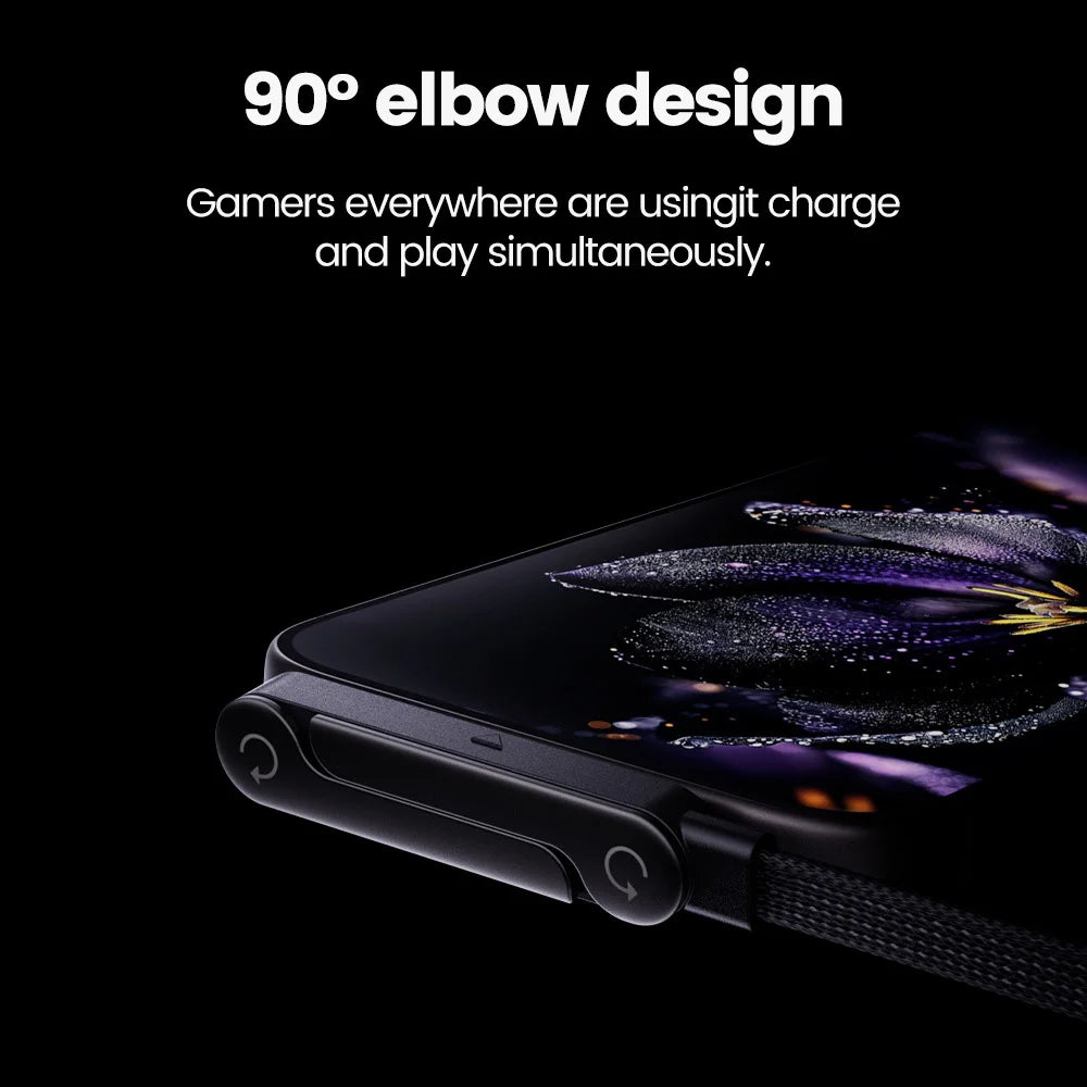 elough 65W Fast Charging Cable — 2-in-1 USB-C Data Wire with Foldable Phone Holder