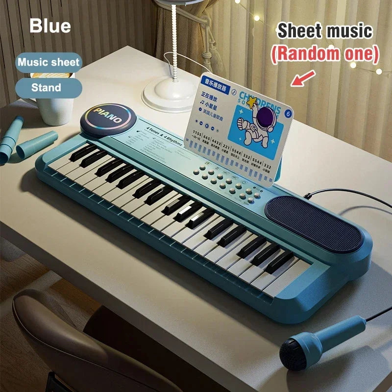 CONUSEA Kids Electric Piano — 37-Key Musical Learning Set with Microphone