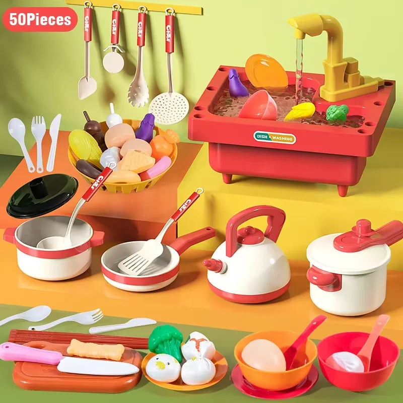 OUZEY Children's Kitchen Play Set — Educational Water Sink Toy