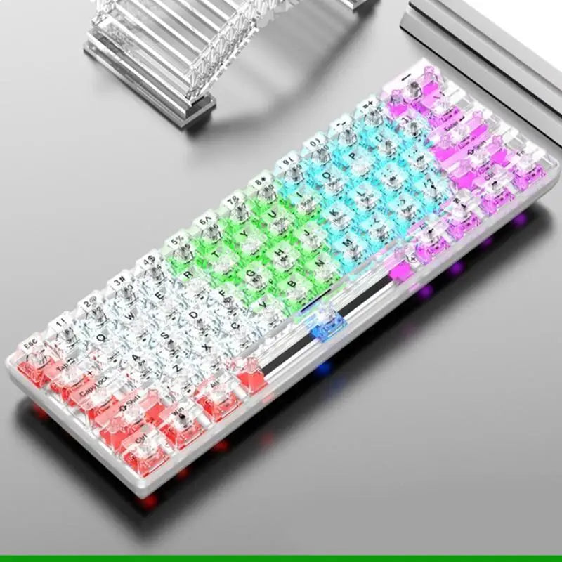 61-Key Transparent Mechanical Keyboard — RGB Backlit Ergonomic Design