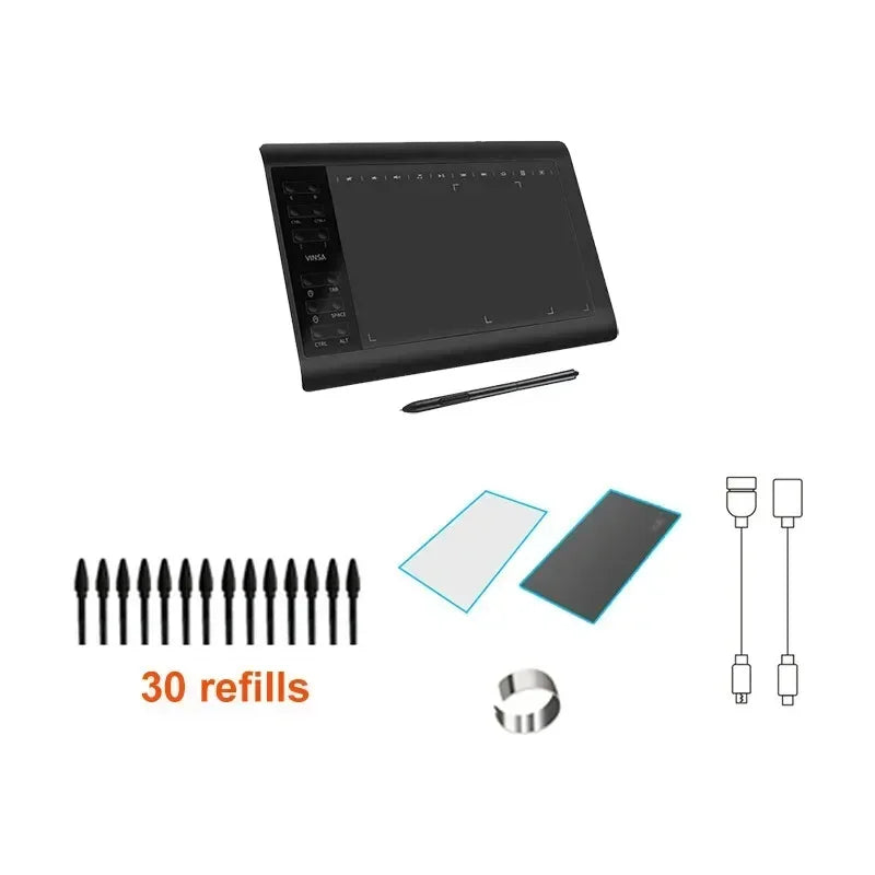 Gtwoilt Digital Drawing Tablet — 10x6 Inch Portable Graphic Pad for Design