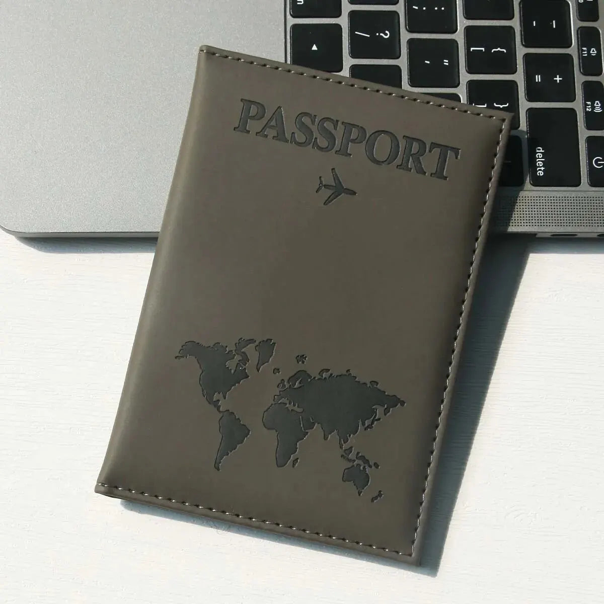 Slim PU Leather Passport Holder — Compact Travel Document Organizer