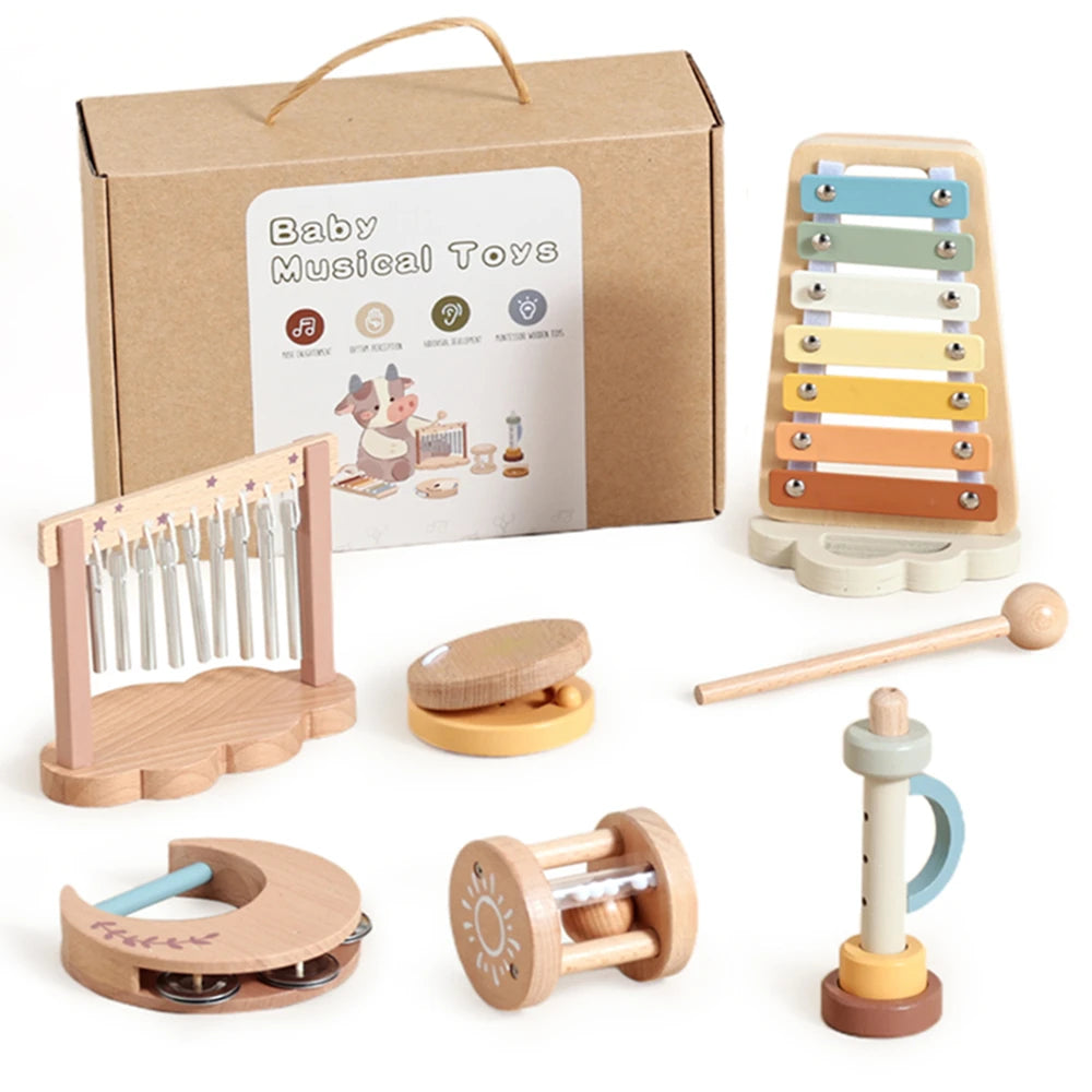 Wooden Montessori Xylophone Toy — Educational Musical Percussion Instrument