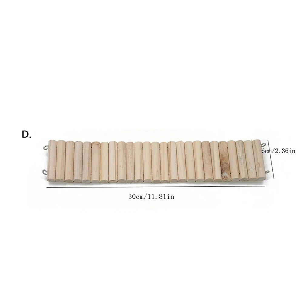 Wooden Pet Habitat Accessories — Bendable Climbing Bridge and Fence